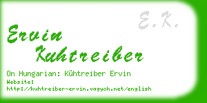 ervin kuhtreiber business card