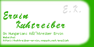 ervin kuhtreiber business card